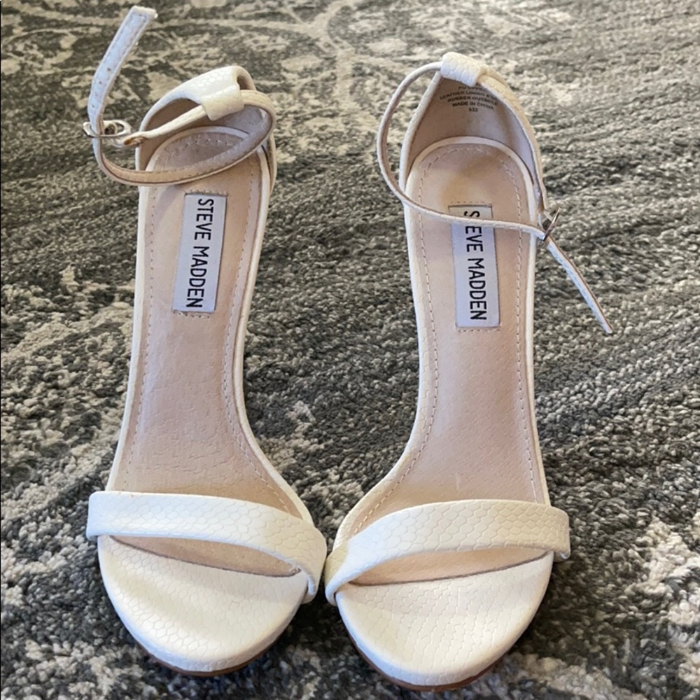 White Steve Madden Open Toe Heels